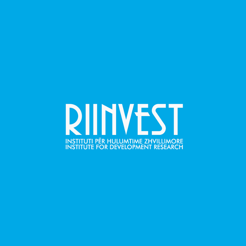 Riinvest Institute, Kosovo logo on blue background