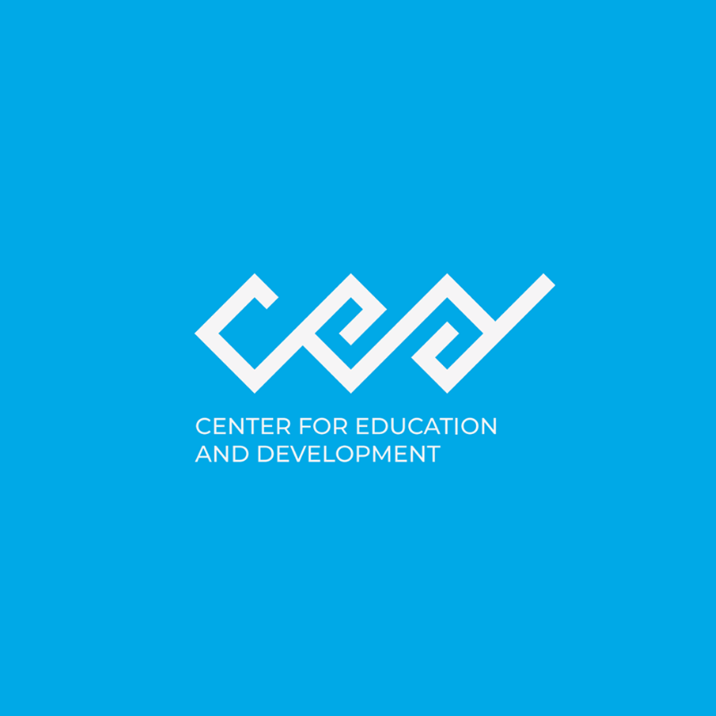 CESD Albania logo on blue background