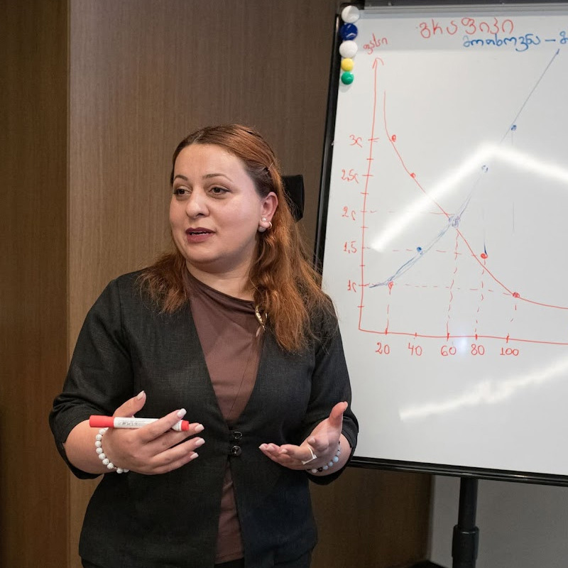 Person showing chart