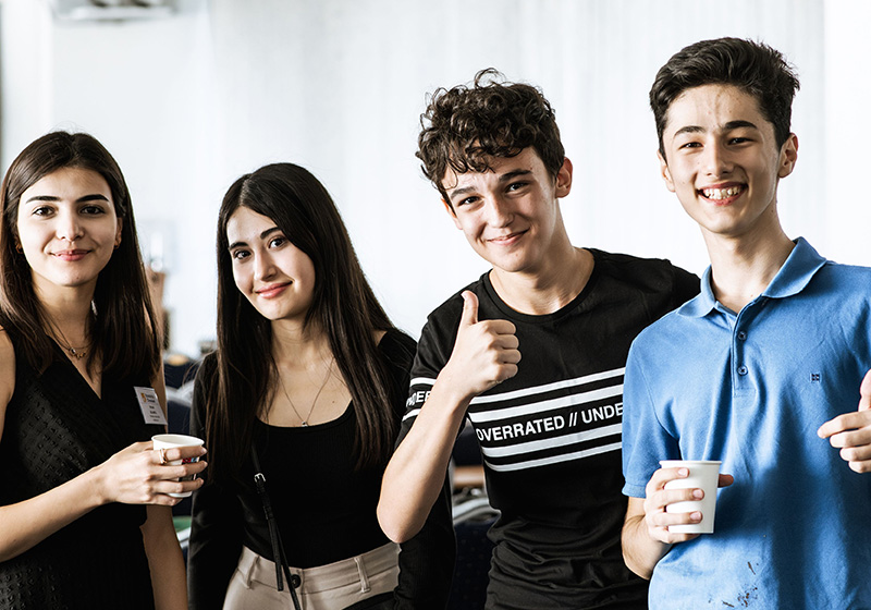 Smiling young people